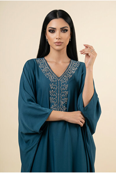 almasa alswda Kuwaiti Meshalak Embroidered Open Front Thobe