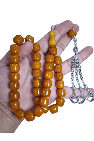 Cekke Tesbih Original Dik Damar Squeeze Amber Prayer Beads 12*13 mm Oven-Bake...