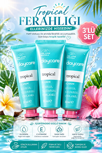 Daycare Tropical Hand Cream Set of 3