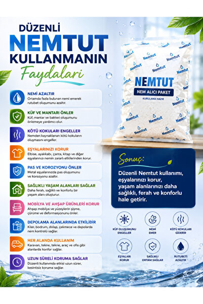 Nemçek Nem Alıcı Rutubet Giderici Küf Önleyici Koku Giderici Korozyon Önleyici 250 Gr 1 Paket
