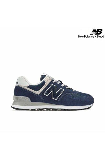 New Balance x Staud 574 Low Top Colorblock Sneakers Navy/Gray