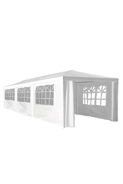 DacEnergy Cort de petrecere de gradina, alb, 3x9 m, TEKNO NEW TIP 3 + 8 fete