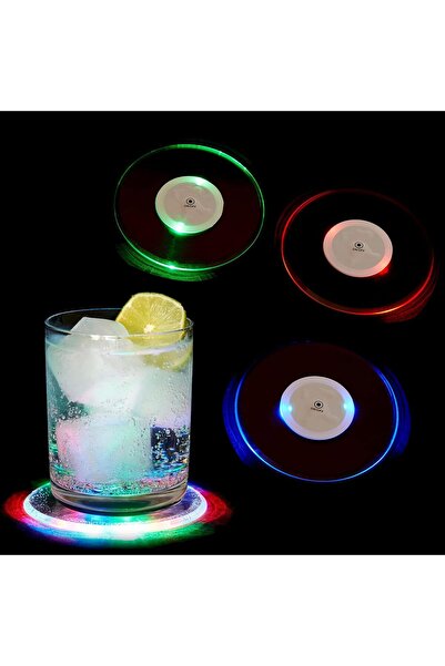Arabest 4 Pcs Colorful LED Coasters, Ultra-Thin Light up Drink Coaster, Clear...