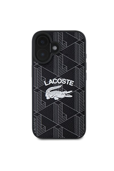 Lacoste Θήκη MagSafe με Μονόγραμμα Vintage Λογότυπο για iPhone 16 - Μαύρο