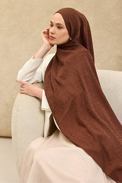 Silk Home شال قطني من نايا بنمط SH بلون الشوكولاتة البني