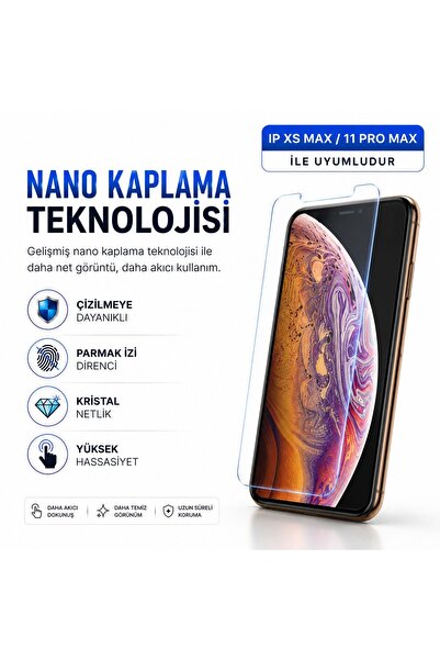 Powerfox واقي شاشة نانو زجاجي متوافق مع iPhone XS Max/11 ProMax |   مقاومة لل...