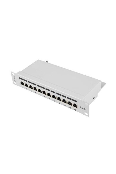 Lanberg Patch Panel 10'', 12 Port 1U, Cat.5e, Gray