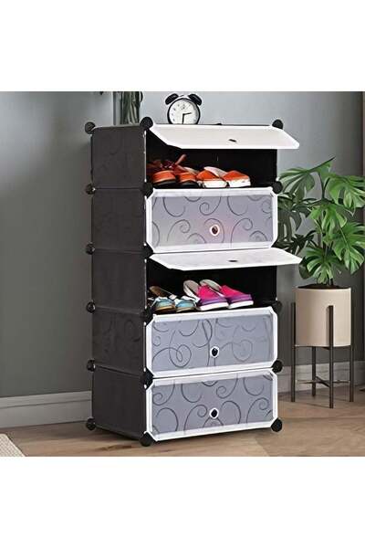Vivendo Dulapr Modular pentru Incaltaminte, cu 5 Niveluri, Design Portabil cu...