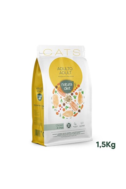Natura Diet Hrană pentru pisici adulte cu pui și legume, 1.5kg, Pentru pisici...