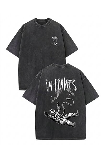 Toum In Flames Printed Unisex Oversize T-Shirt
