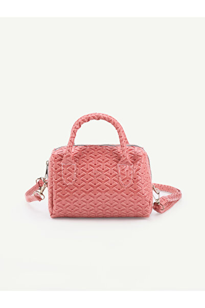 SHAKA Patterned Pink Patent Leather Shk184 Faux Leather, Single Compartment w...