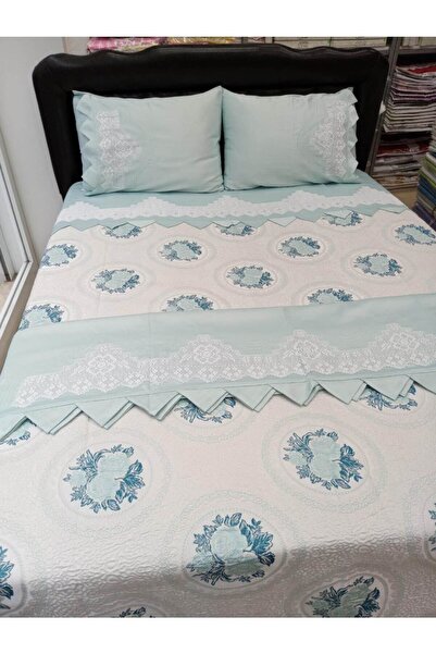 AZRA ÇEYİZ Handcrafted Lace Pique Set Sheet with Laces - Special Production