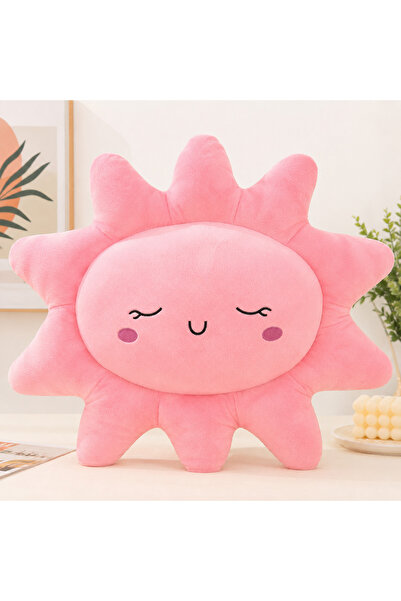 1000 çeşit hediye dünyası Cute Pink Sun Plush Pillow – Soft Decorative Plush Toy