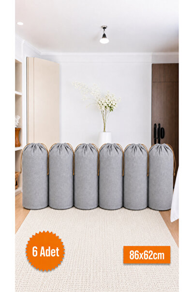 Emma Oliwia 6 Pieces Gray Drawstring Storage Bag Xlarge 86X62 cm - Moving Bag...