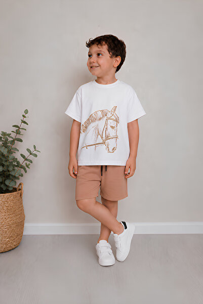 Belya Kids Wear Boy's Oversize T-Shirt Bottom 2 Thread Shorts Premium Quality...