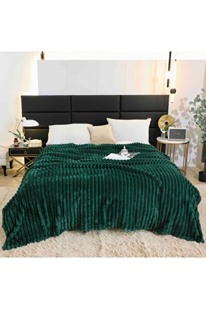 Vivendo Patura catifelata Cocolino cu Dungi, Model Uni, 200 x 230cm