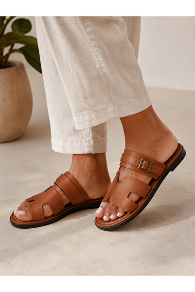 STOCON Elite Women's Taba Buckle H Model Daily Slippers Buckle Comfort Slippers Daily Slippers Dowry Slippers Gift Slippers Stc1308