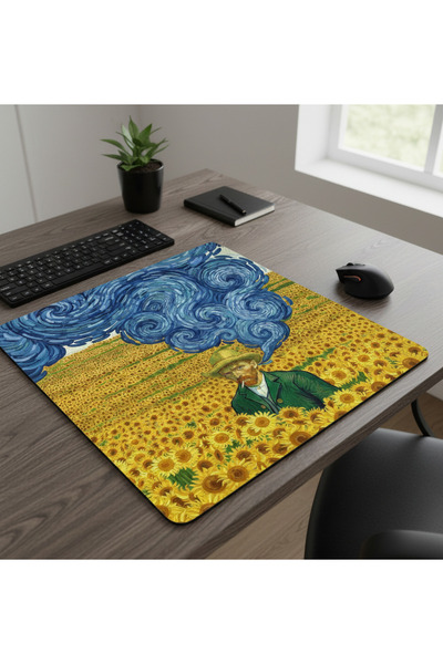 Etnik Dekor Van Gogh Patterned 40X30 Mousepad, Large Area, Smooth Surface, No...