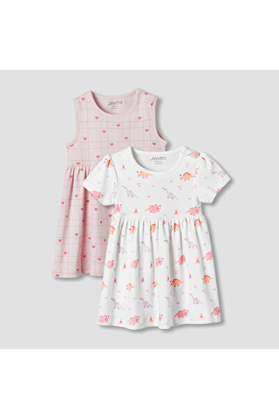 Juniors Pack of 2 Round Neck A-line Dress with Print