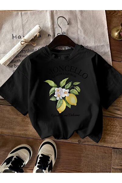 JENOLAN Tricou oversize cu imprimeu Limoncello pentru femei, lejer
