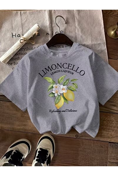 JENOLAN Γυναικείο μπλουζάκι με στάμπα Limoncello Oversize, Φαρδύ