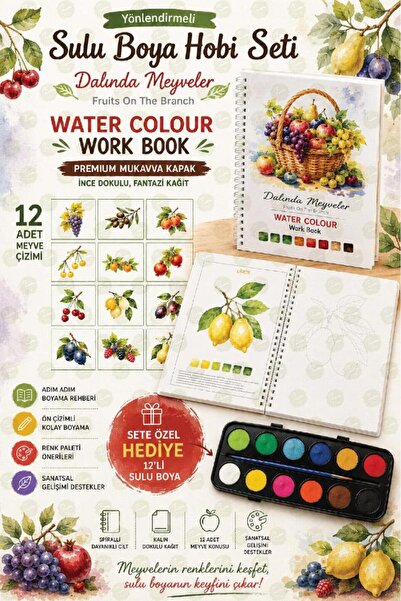 TUĞSET Yönlendirmeli Sulu Boya Hobi Seti Watercolor Workbook Defter Resim Def...