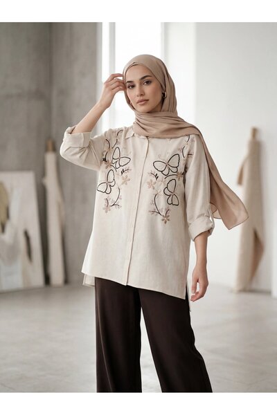 BURRASCA Embroidered Stone Linen Suit