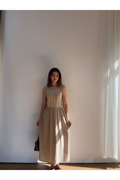 ekawholesale Eka - Camisole Waist-Cinched Long Dress