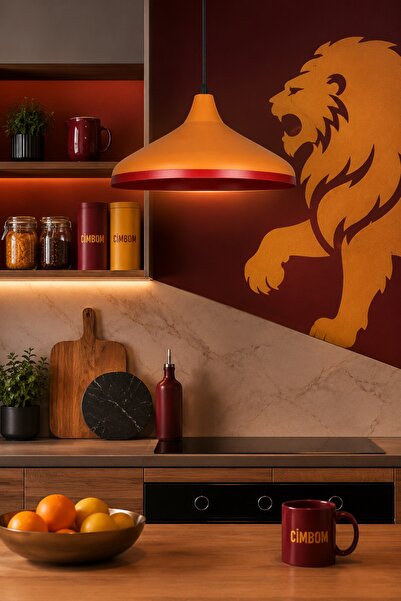 LEGACY Nil Sarı Kırmızı Renk (Taraftar) Özel Tasarım Modern Dekoratif Cafe Sa...