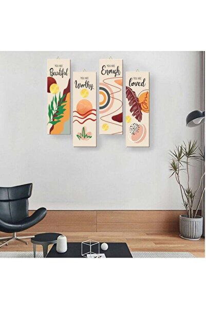 Generic FASHION HOME 4 Panels Home Decor Rustic Wooden Framed Wall Art Print ...