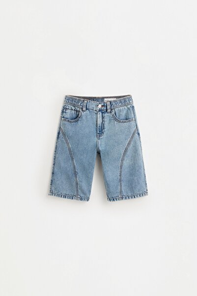 LEFTIES Skater denim bermuda şort