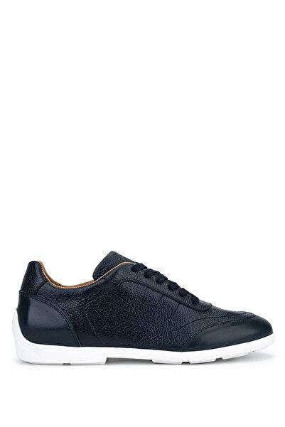 Tamer Tanca Men's Genuine Leather Navy Blue Sneakers & Sports Shoes