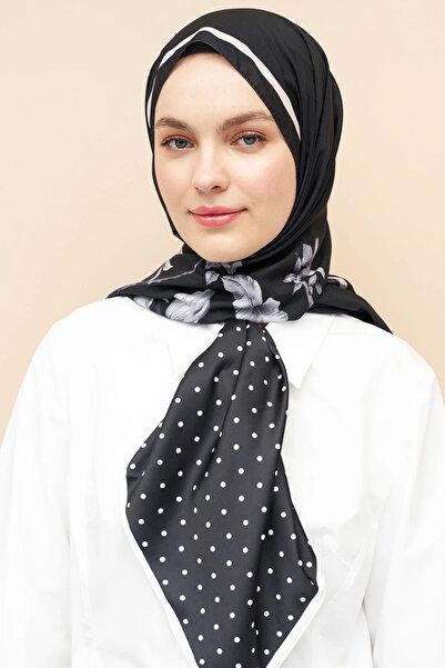 Madame Polo وشاح منقط - أسود