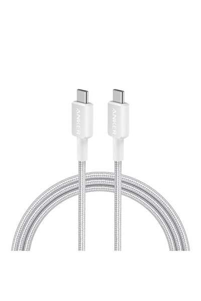 Anker 322 USB-C към USB-C кабел, 0.91 м, 60W, Бял