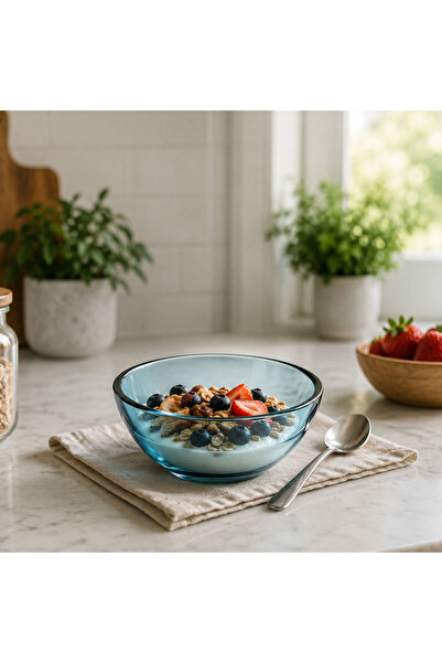 Dekorsende Transparent Glass Mini Bowl Turquoise 10 cm