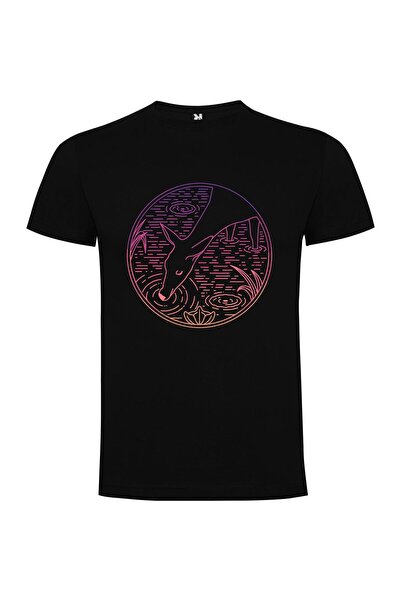 iLovePrints Neon Deer Circle Tshirt