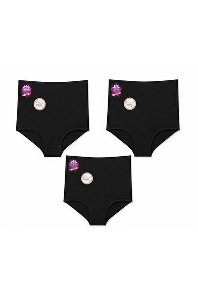 aykidsclup High Waist Gathering Seamless Panties 3-Pack (Black) 5251-