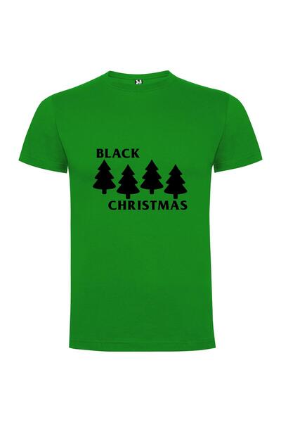 iLovePrints Black Frosty Forest Tshirt