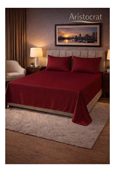 Aristocrat 3‑Piece Striped Microfiber Flat Bed Sheet Set, suitable for Queen ...