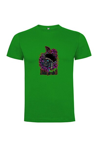 iLovePrints Pirate Skull Blooms Tshirt