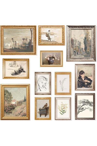 ESSESORIES Vintage Light Academia Vintage Gallery Aesthetic Poster Wall Art R...