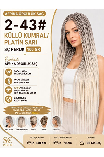 SÇ PERUK African Braiding Hair Ombreli 2-43 #   Ashy Blonde/Platinum Blonde 1...
