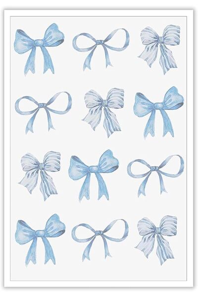ESSESORIES Trendy Blue Bow Gaming Poster Wall Art Room Decor Self Adhesive