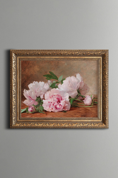epiqart Peonies - Vintage Patterned Frame - Thick Model