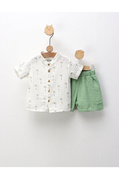 MiniKids Set de vara Nicholas, alb-verde