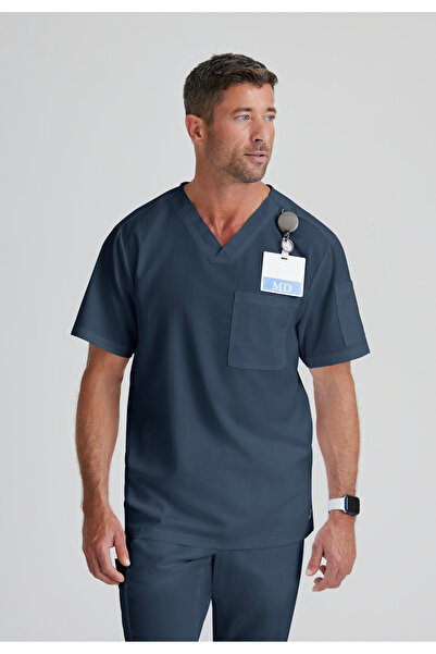 Grey’s Anatomy Evan Grt091 Men's Scrubs Single Top – Imported, Super Soft, Mo...