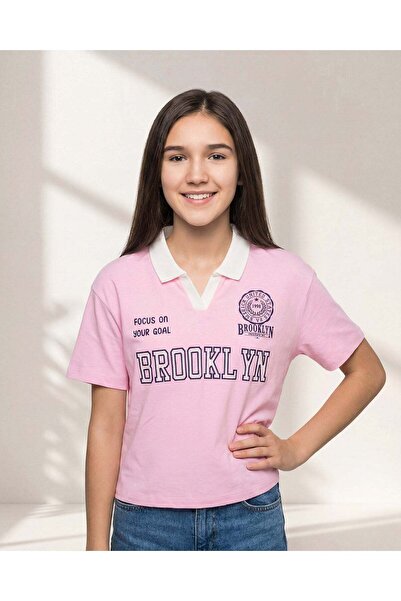 REDTAG Senior Girls Pink Printed Polo T-Shirt