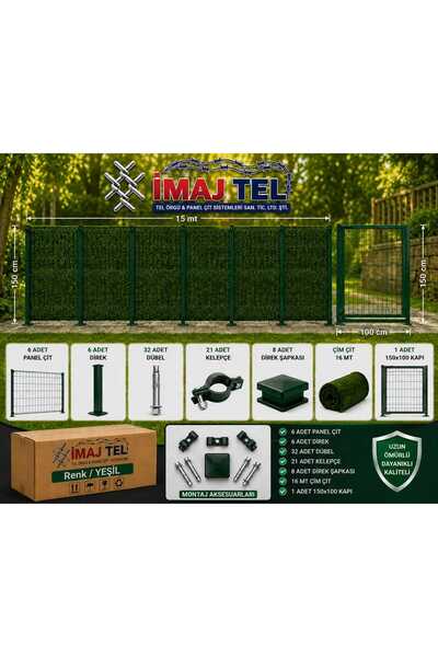 İMAJ TEL ÖRGÜ VE PANEL ÇİT SİSTEMLERİ 150 CM LİK PANEL VE ÇİM ÇİT TAKIM 150 C...