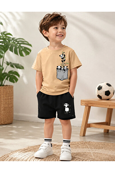SAINT YUX Panda Printed Top and Bottom Kids Set