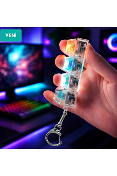 DIGERUI Işıklı Mekanik Klavye Tuş Anahtarlık 4'lü Switch Deneme Seti Eğlencel...